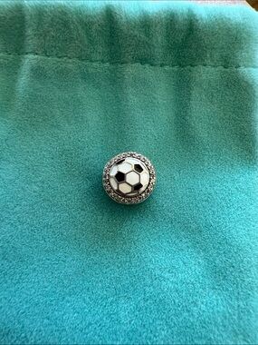 Pandora Soccer Ball Crystal Charm - Black & White